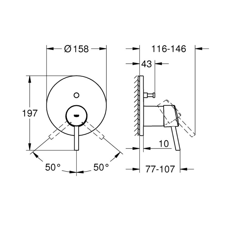 Grohe Concetto Shower Mixer Trim with 2-Way Diverter 24054