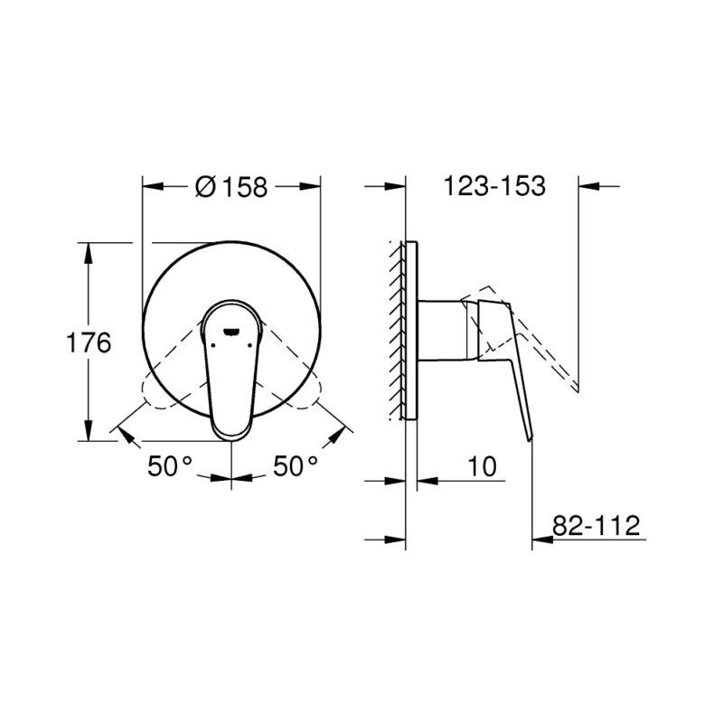 Grohe Eurodisc Cosmopolitan Shower Mixer Trim 24055