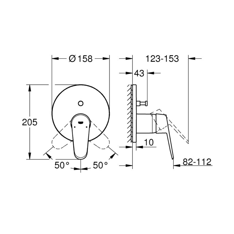 Grohe Eurodisc Cosmopolitan Shower Mixer with 2-Way Diverter