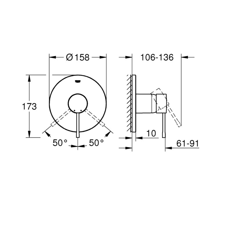 Grohe Essence Shower Mixer Trim 24057