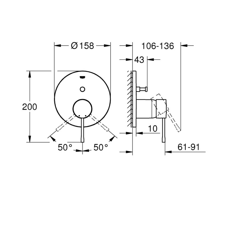 Grohe Essence Shower Mixer with 2-Way Diverter 24058