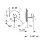 Grohe Plus Single-Lever Shower Mixer Trim 24059