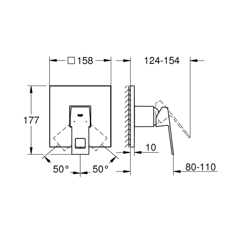 Grohe Eurocube Shower Mixer Trim 24061