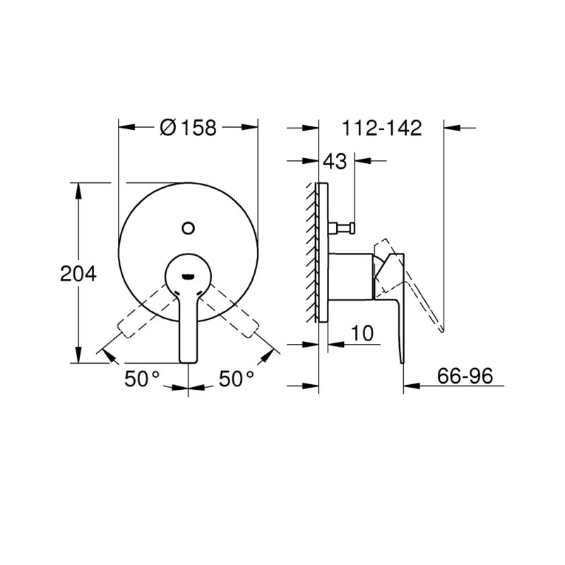 Grohe Lineare Shower Mixer with 2-Way Diverter 24064
