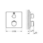 Grohe Grohtherm Square Thermostatic Mixer 1 Outlet 24078