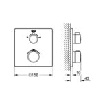 Grohe Grohtherm Thermostatic Bath Tub Mixer 2 Outlets 24080
