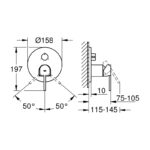 Grohe Plus Single-Lever Mixer Trim with 3-Way Diverter 24093