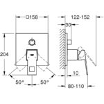 Grohe Eurocube Single-Lever Mixer Trim with 3-Way Diverter 24094