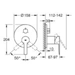 Grohe Lineare Single-Lever Mixer Trim with 3-Way Diverter 24095