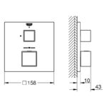 Grohe Grohtherm Cube Thermostatic Mixer Trim for 1 Outlet 24153