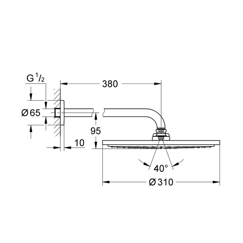 Grohe Rainshower Cosmopolitan 310 Shower Set 26066 Hard Graphite