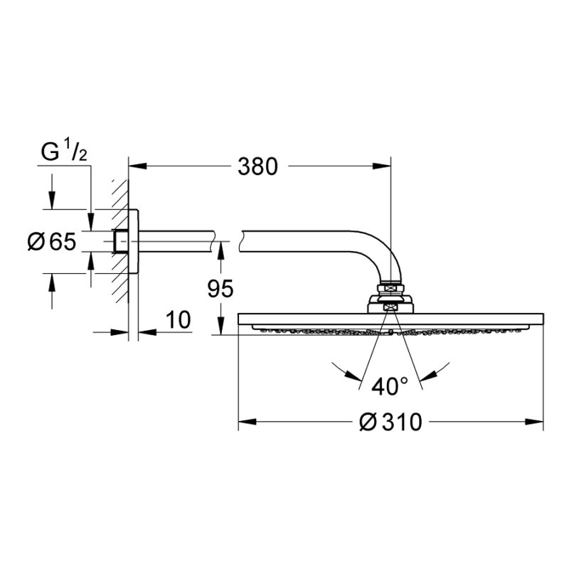 Grohe Rainshower 310 Head Shower Set 26066 Brushed Cool Sunrise
