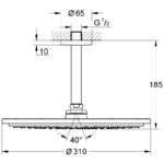 Grohe Rainshower 310 Ceiling Shower Set 26067 Brushed Graphite