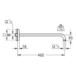 Grohe Rainshower Shower Arm 422mm 26145