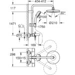 Grohe Tempesta Cosmo 210 Thermostatic Bath Shower System 26223