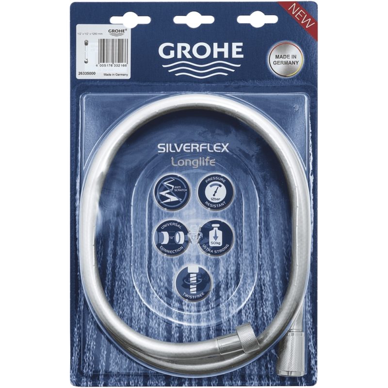 Grohe Silverflex Longlife Twistfree Shower Hose 1250mm
