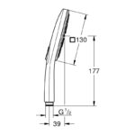 Grohe Rainshower Smartactive 130 Cube Hand Shower 3 Sprays 26550