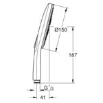 Grohe Rainshower Smartactive 150 Hand Shower 3 Sprays 26553