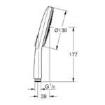 Grohe Rainshower Smartactive 130 Hand Shower 3 Sprays 26574