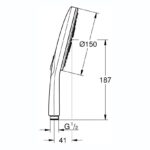 Grohe Rainshower Smartactive 150 Hand Shower 3 Sprays 26590