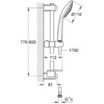 Grohe Euphoria 110 Massage 900mm Shower Rail Set 3 Sprays 27226