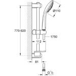 Grohe Euphoria 110 Champagne Shower Rail Set 3 Sprays 27227