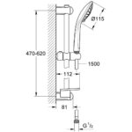 Grohe Euphoria 110 Massage Shower Rail Set 3 Sprays 27243