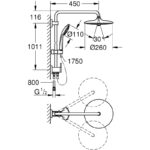 Grohe Euphoria 260 Rigid Riser Shower Kit with Diverter 27421