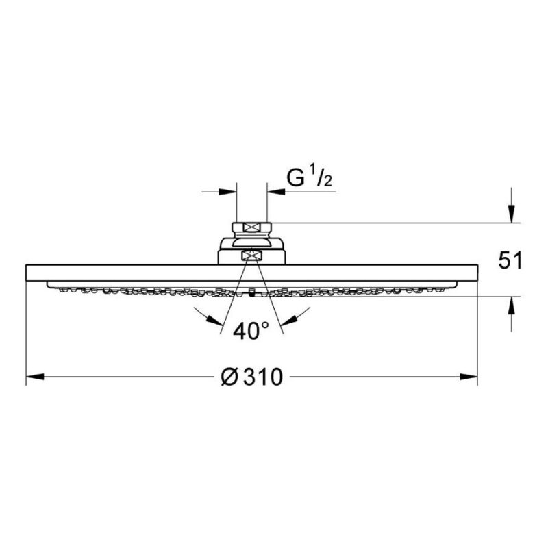 Grohe Rainshower Cosmopolitan 310 Head Shower 1 Spray 27477