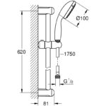 Grohe Tempesta 100 Shower Rail Set 2 Sprays 27598 Chrome