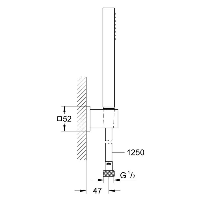 Grohe Euphoria Cube Stick Wall Holder Shower Set 1 Spray 27703
