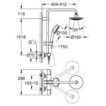 Grohe Tempesta Cosmopolitan 160 Thermostatic Shower System 27922