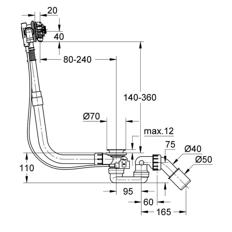 Grohe Talentofill Inlet-, Pop-Up & Waste-System Normal 28990