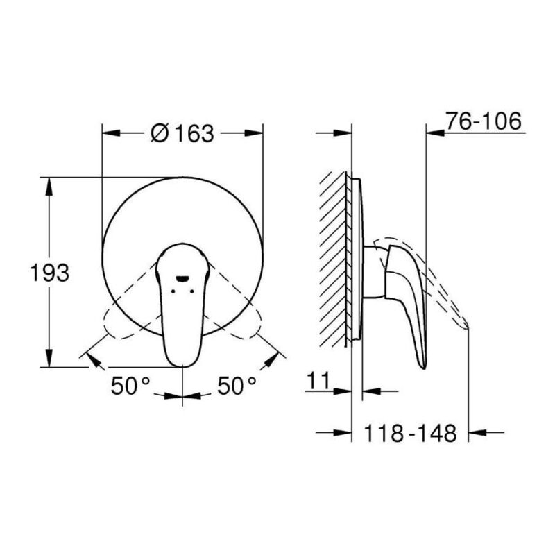 Grohe Eurostyle Single-Lever Shower Mixer Trim 29098