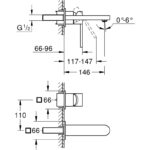Grohe Plus 2-Hole Wall Basin Mixer M-Size 29303