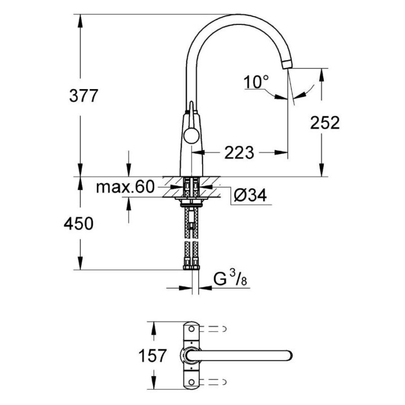 Grohe Ambi Contemporary Two Handle Sink Mixer 1/2" 30189