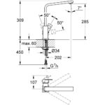 Grohe Eurocube High Spout Sink Mixer 1/2" 31255