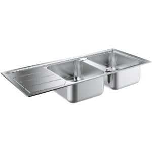 Grohe K500 Stainless Steel Sink with Drainer 2 Bowls 31588
