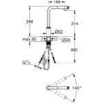 Grohe Minta SmartControl Sink Mixer with Pullout 31613 Supersteel