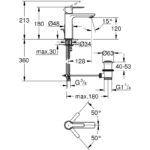 Grohe Lineare Basin Mixer Tap S-Size 32114 Chrome