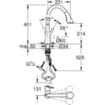 Grohe Zedra C Spout Sink Mixer with Pullout Spray 32294