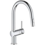 Grohe Minta Sink Mixer C-Spout with Pull Out Spray 32321