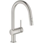 Grohe Minta Sink Mixer Tap with Pull-Out 32321 Supersteel