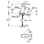 Grohe Eurosmart Basin Mixer Tap S-Size 32467