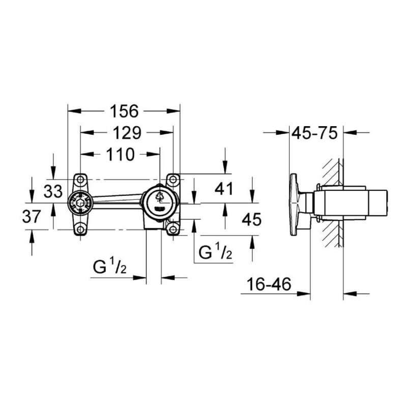 Grohe Quadra 2-Hole Basin Mixer Concealed Body 1/2" 32635