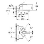 Grohe Quadra Wall Mounted Bath/Shower Mixer 32638