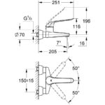 Grohe Euroeco Special Wall Mounted Basin Mixer 170mm 1/2" 32778