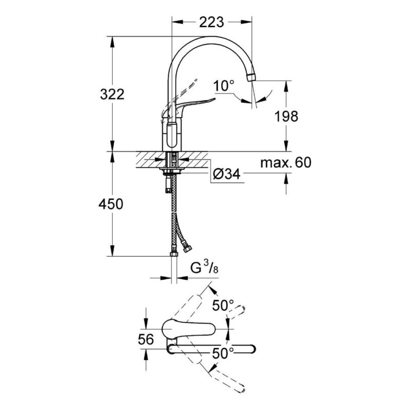 Grohe Euroeco Special Mono Sink Mixer Tap 32786