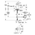 Grohe Eurosmart Cosmopolitan Mono Basin Mixer 1/2" Small 32825