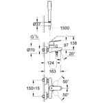 Grohe Eurosmart Cosmopolitan Wall Bath/Shower Mixer 1/2" 32832